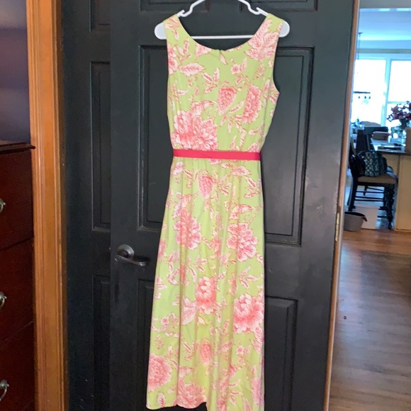 Coldwater Creek pink green midi dress 8P - Picture 5 of 5